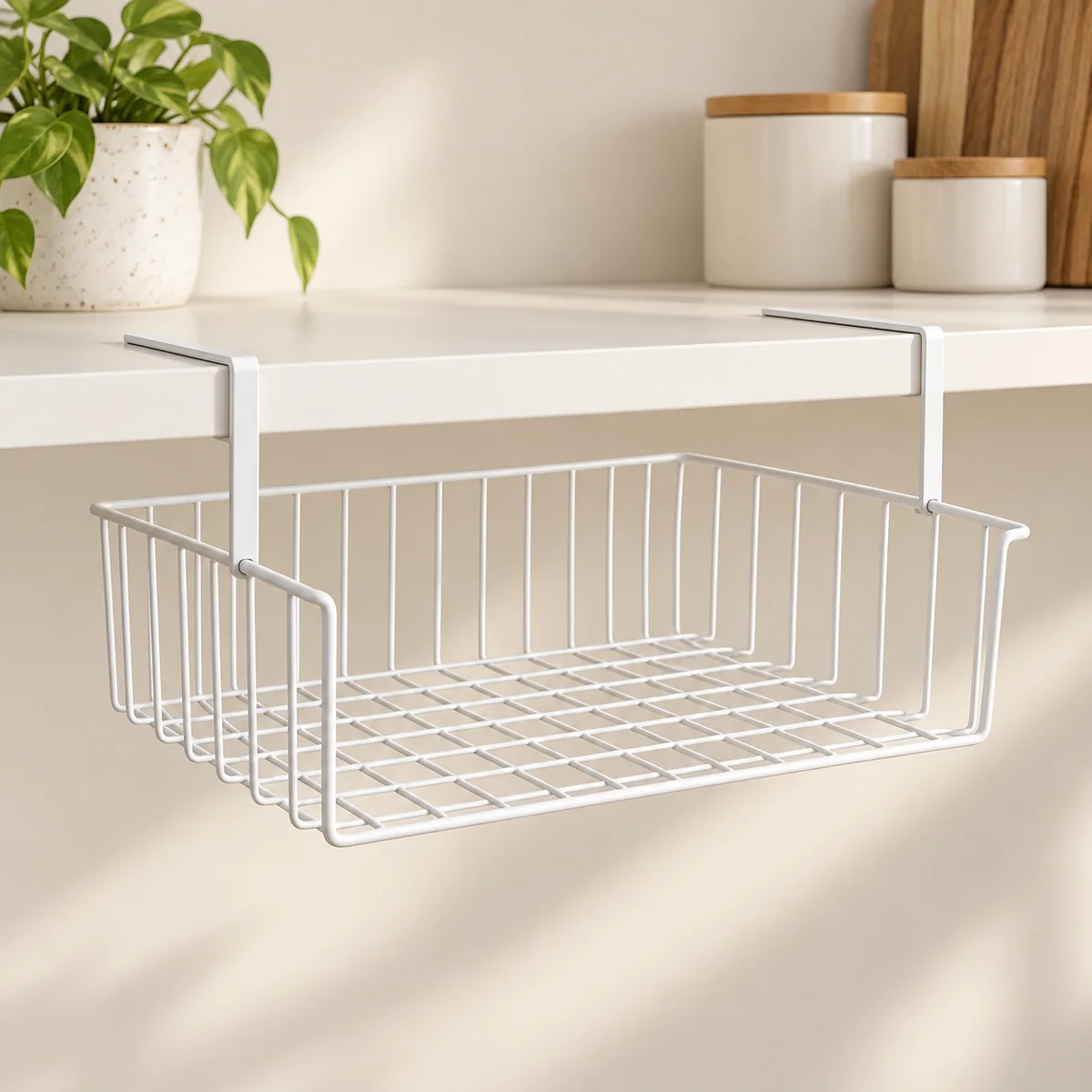 Product illustration: under-shelf storage basket